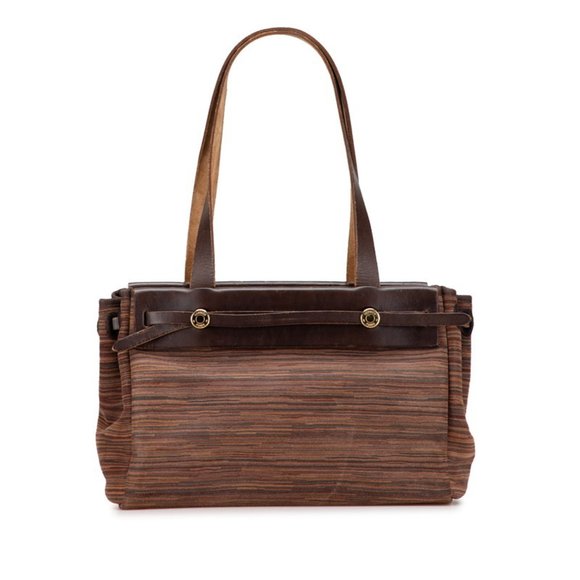 HERMES Brown Leather Tote Bag - Picture 1 of 10